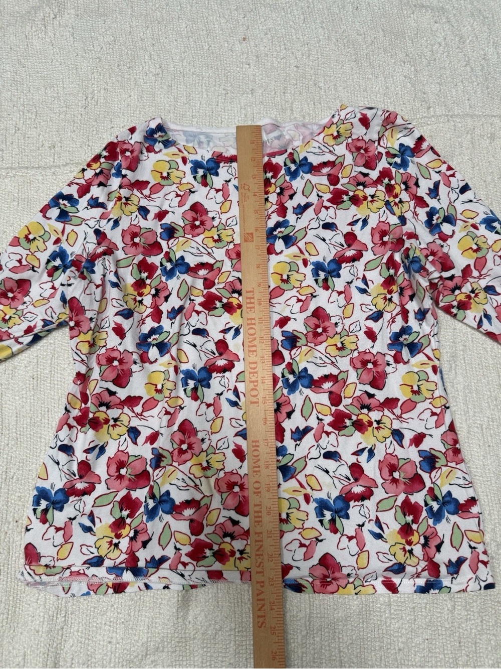 Talbots Cotton Floral Boatneck Shirt Size XL - Picture 3 of 6
